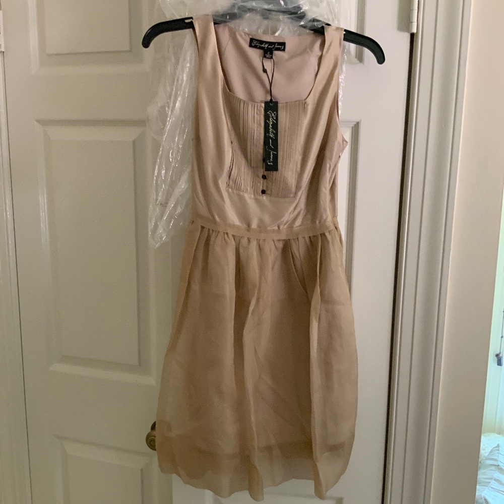 Elizabeth and James silk tulle Serafina dress, new with tags, size 0, champagne